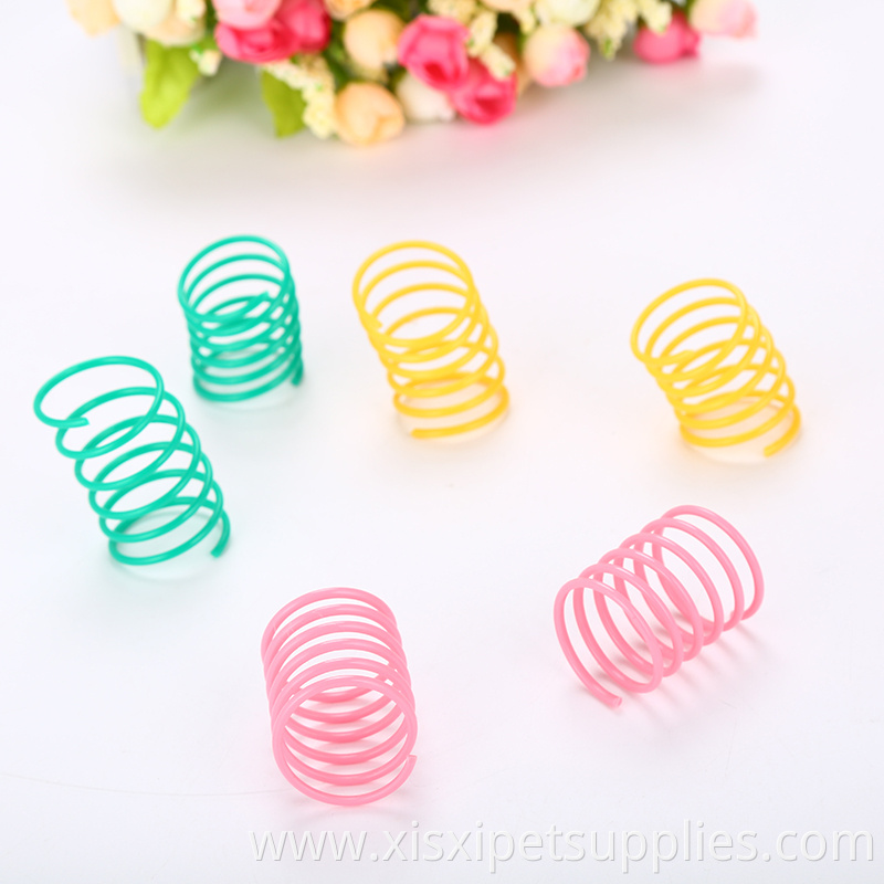 Durable Cat Colorful Plastic Spring Toys Pet Grinding Claws Toys
